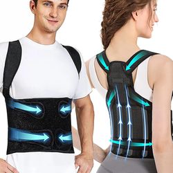 adjustable back brace posture corrector – full back support for spine neck & shoulder alignment (men & women)