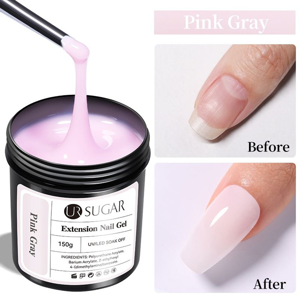 UR Sugar Deluxe Builder Gel Kit Nude  Clear Hard Extension Gel For Strong Salon Nails 8