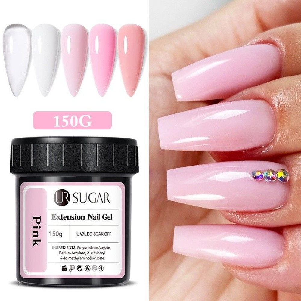 UR Sugar Deluxe Builder Gel Kit Nude  Clear Hard Extension Gel For Strong Salon Nails 9