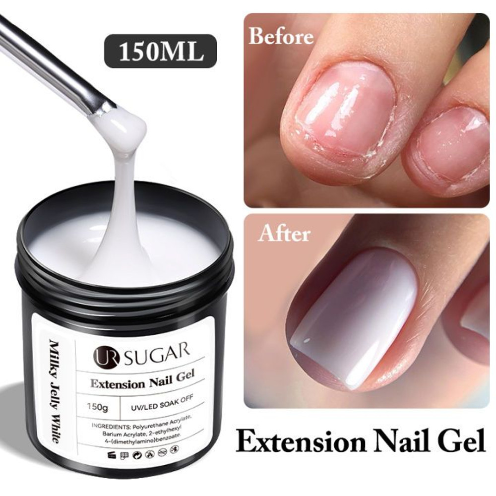 UR Sugar Deluxe Builder Gel Kit Nude  Clear Hard Extension Gel For Strong Salon Nails 4