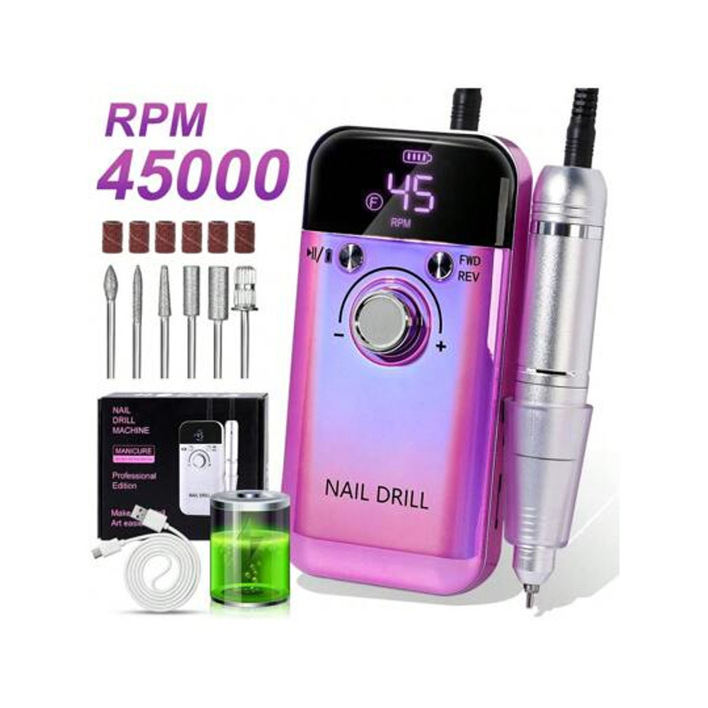 ProPower 45000RPM Rechargeable Electric Nail Drill Kit Portable Nail File Machine For Salon Quality 11