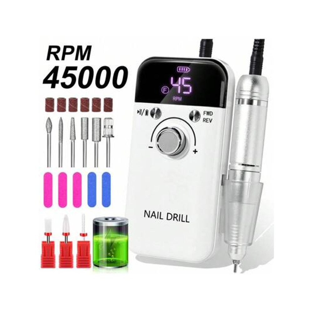 ProPower 45000RPM Rechargeable Electric Nail Drill Kit Portable Nail File Machine For Salon Quality 10