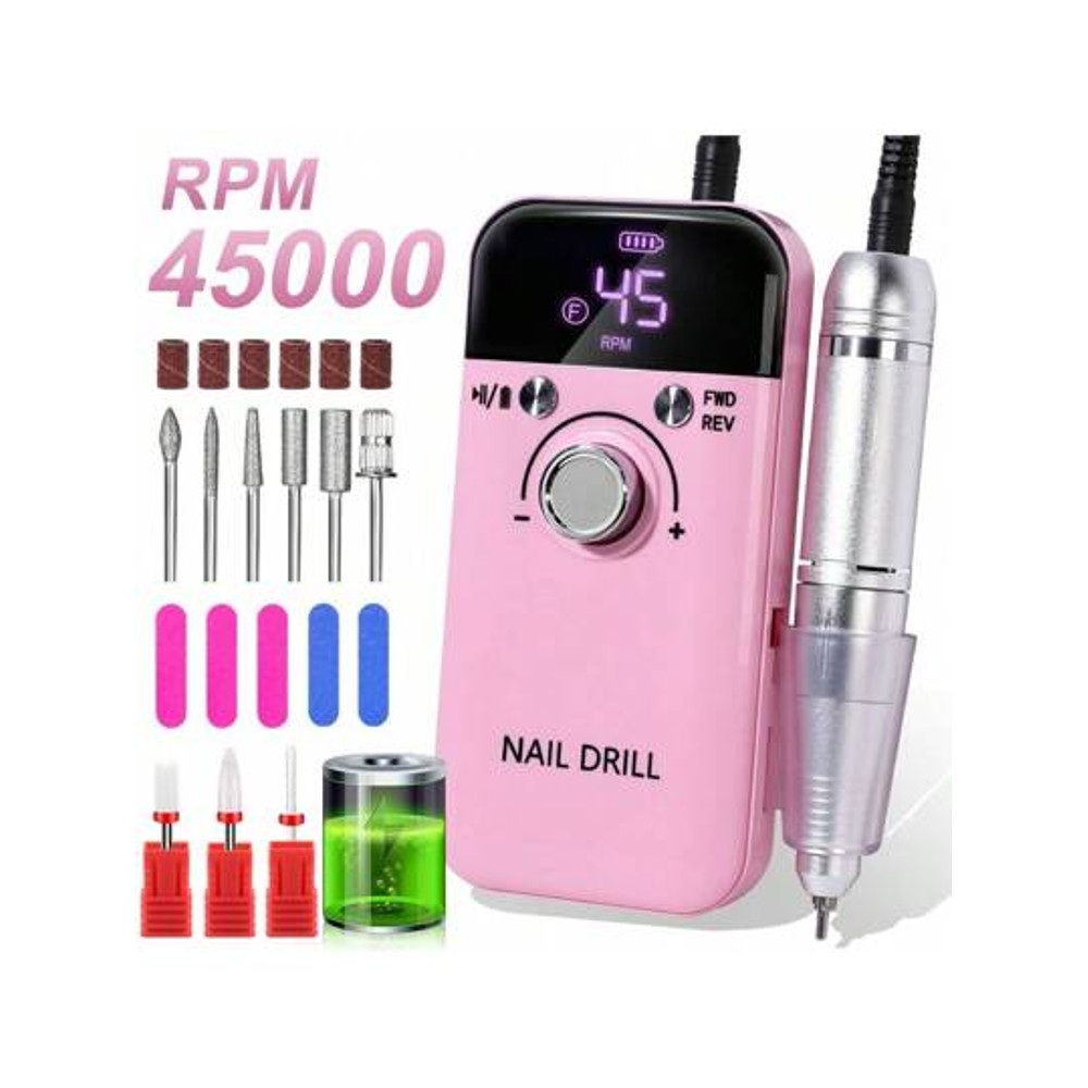 ProPower 45000RPM Rechargeable Electric Nail Drill Kit Portable Nail File Machine For Salon Quality 9