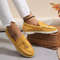 Lefu Womens Soft Leather Retro Lazy Step On Flats 4