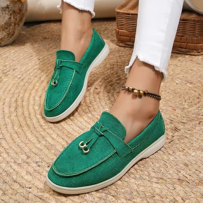Lefu Womens Soft Leather Retro Lazy Step On Flats 12