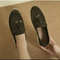 Lefu Womens Soft Leather Retro Lazy Step On Flats 13