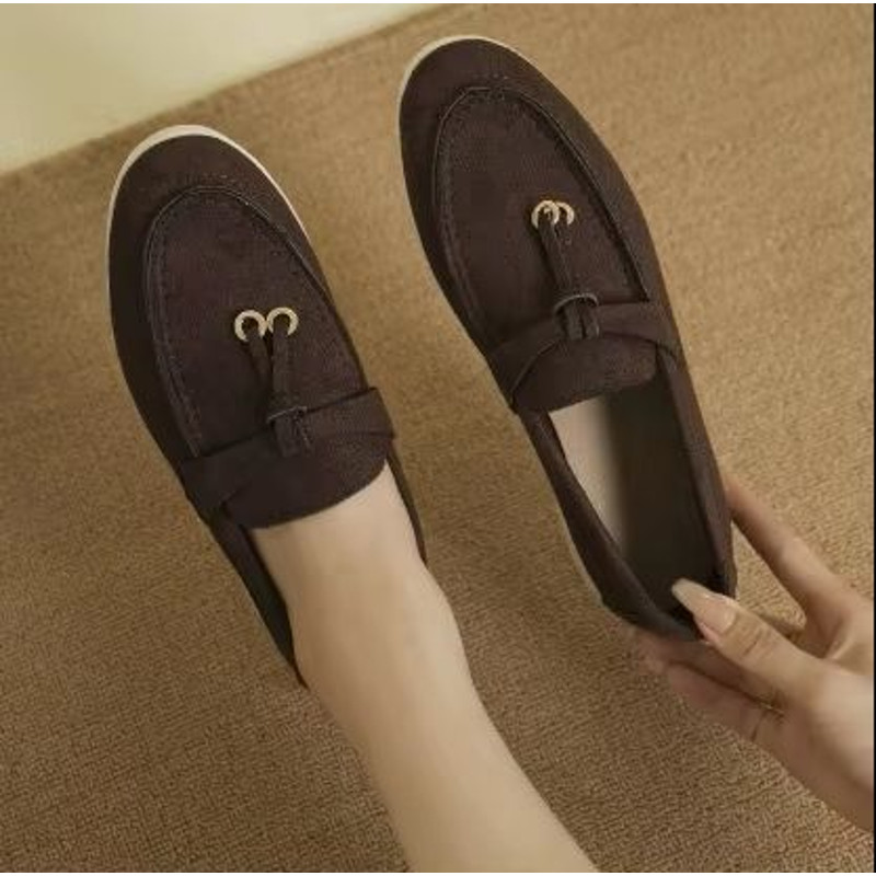 Lefu Womens Soft Leather Retro Lazy Step On Flats 18