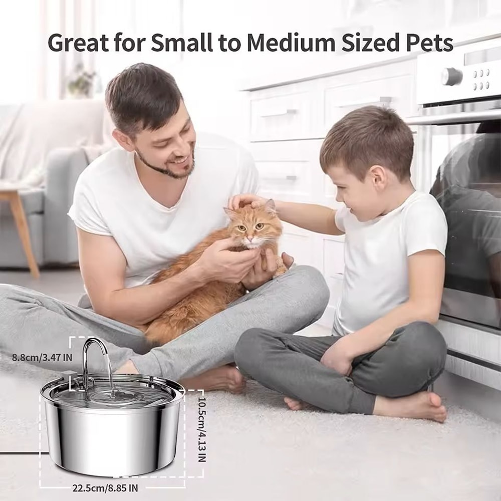 SmartFlow Stainless Steel Automatic Pet Water Fountain 3