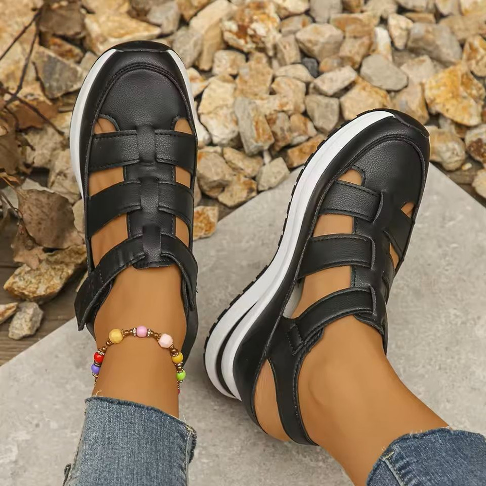CareerEase Closed Toe Wedge Sandals 3