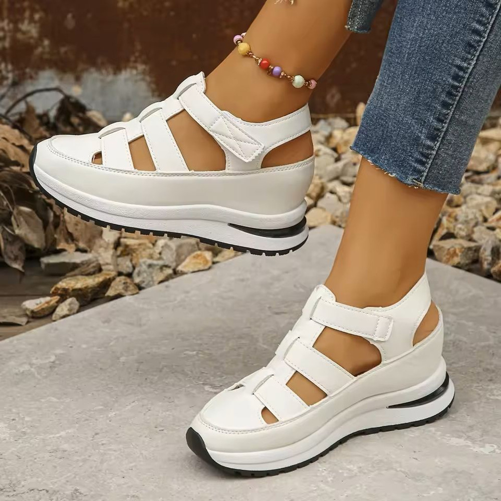 CareerEase Closed Toe Wedge Sandals 5