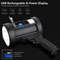 Rechargeable Spotlight 1000000 Lumens Handheld Flashlight With COB And Solar Panels 4