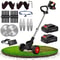 Cordless Lawn Trimmer Weed Wacker With 2 Li Ion Batteries And 3 Blade Types 0