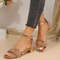 Womens Gold And Silver Low Heel Open Toe Sandals 3
