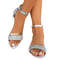 Womens Gold And Silver Low Heel Open Toe Sandals 4