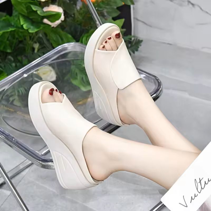 Women Sandals Black Wedge Platform Orthopedic Open Toe Slides 0