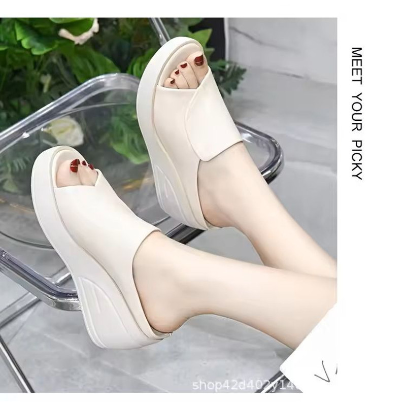Women Sandals Black Wedge Platform Orthopedic Open Toe Slides 6