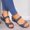 Women Orthopedic Sandals Ankle Strap Wedge Comfortable Flat Walking Shoes 3