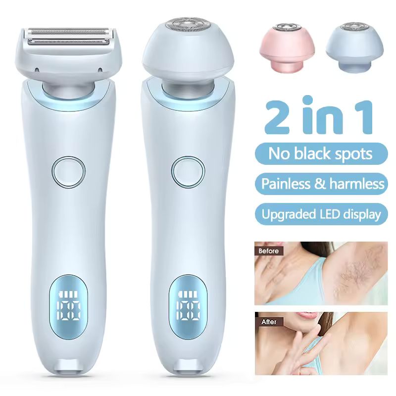 Portable Waterproof 2 In 1 Women Electric Shaver And Bikini Trimmer 0