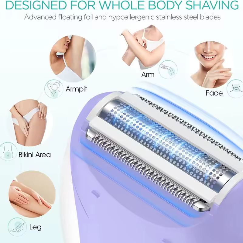 Kemei 4 In 1 Rechargeable Womens Epilator And Electric Shaver 5