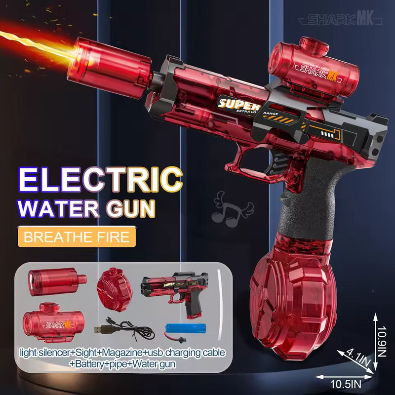 Electric High Pressure Water Gun With Flame Effect LED 1