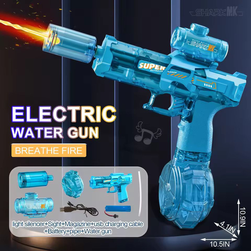 Electric High Pressure Water Gun With Flame Effect LED 8