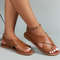 Women Flat PU Leather Sandals Summer Beach Footwear 2025 1