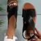 Women Flat PU Leather Sandals Summer Beach Footwear 2025 2