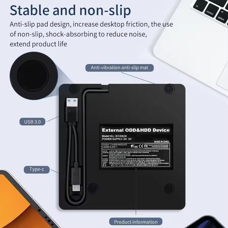 Portable USB 30 Type C External DVD RW Drive Burner 4