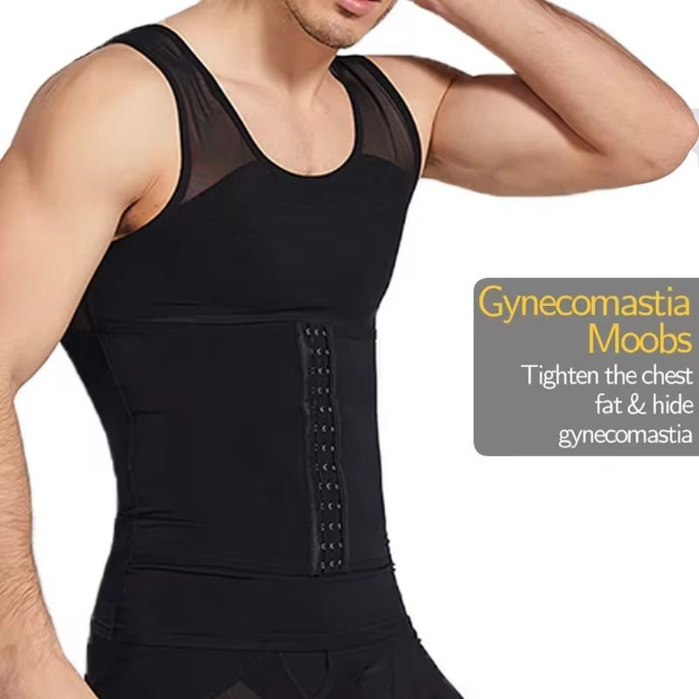 Mens Compression Shaper Vest For Chest And Tummy Slimming Support 1