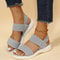 Womens Knit Elastic Wedge Sandals Lightweight Slip On Summer Comfort Shoes 11