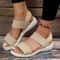 Womens Knit Elastic Wedge Sandals Lightweight Slip On Summer Comfort Shoes 7