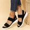 Womens Knit Elastic Wedge Sandals Lightweight Slip On Summer Comfort Shoes 8
