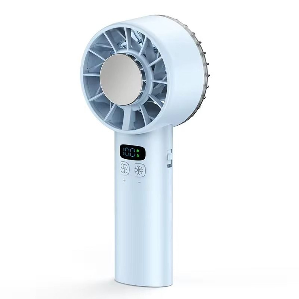 Ice Compress Handheld Cooling Fan USB Rechargeable Mini Fan With LED Display For Travel And Outdoor 5