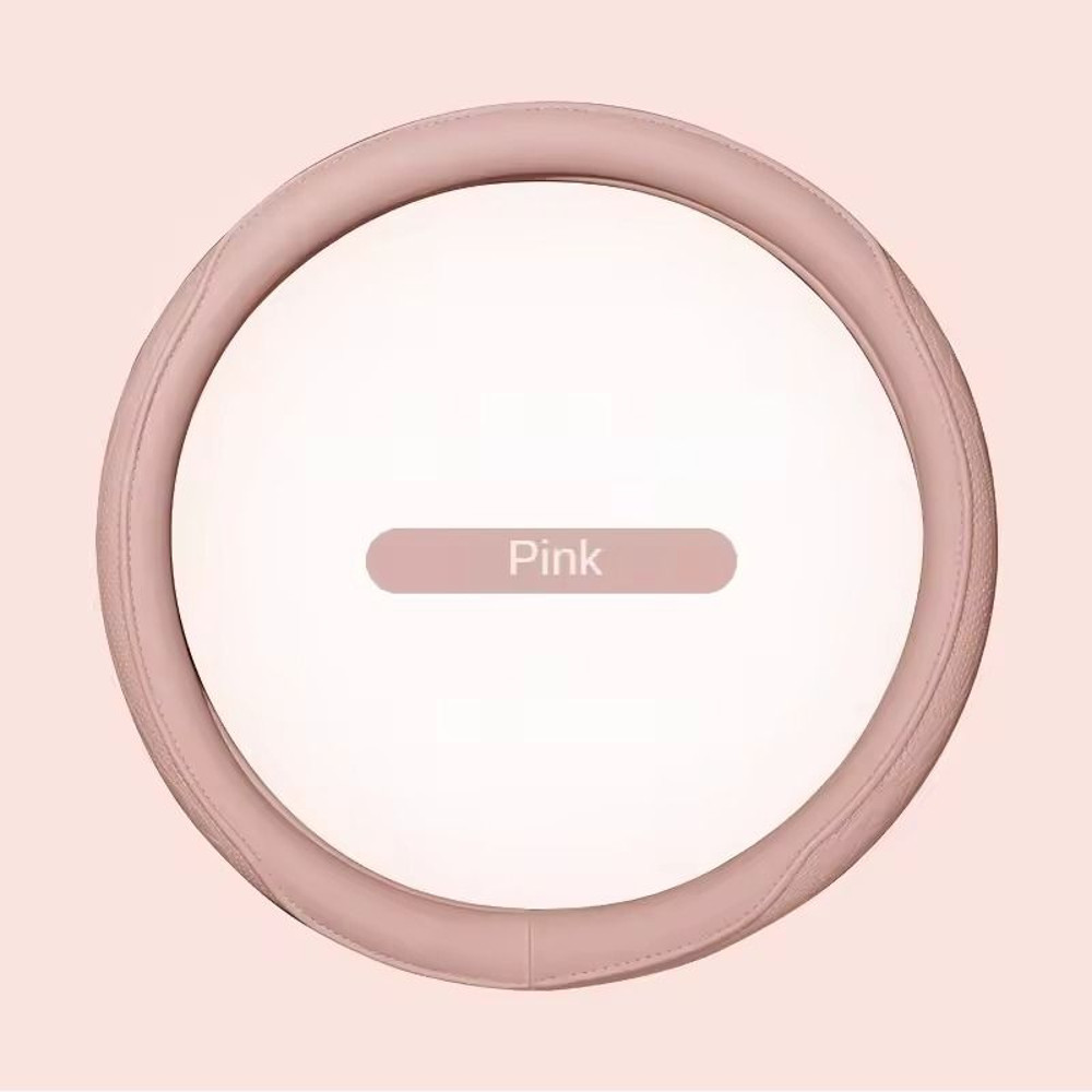 Napa Leather Patchwork Steering Wheel Cover Non Slip Breathable Universal Fit 15 Inch 11