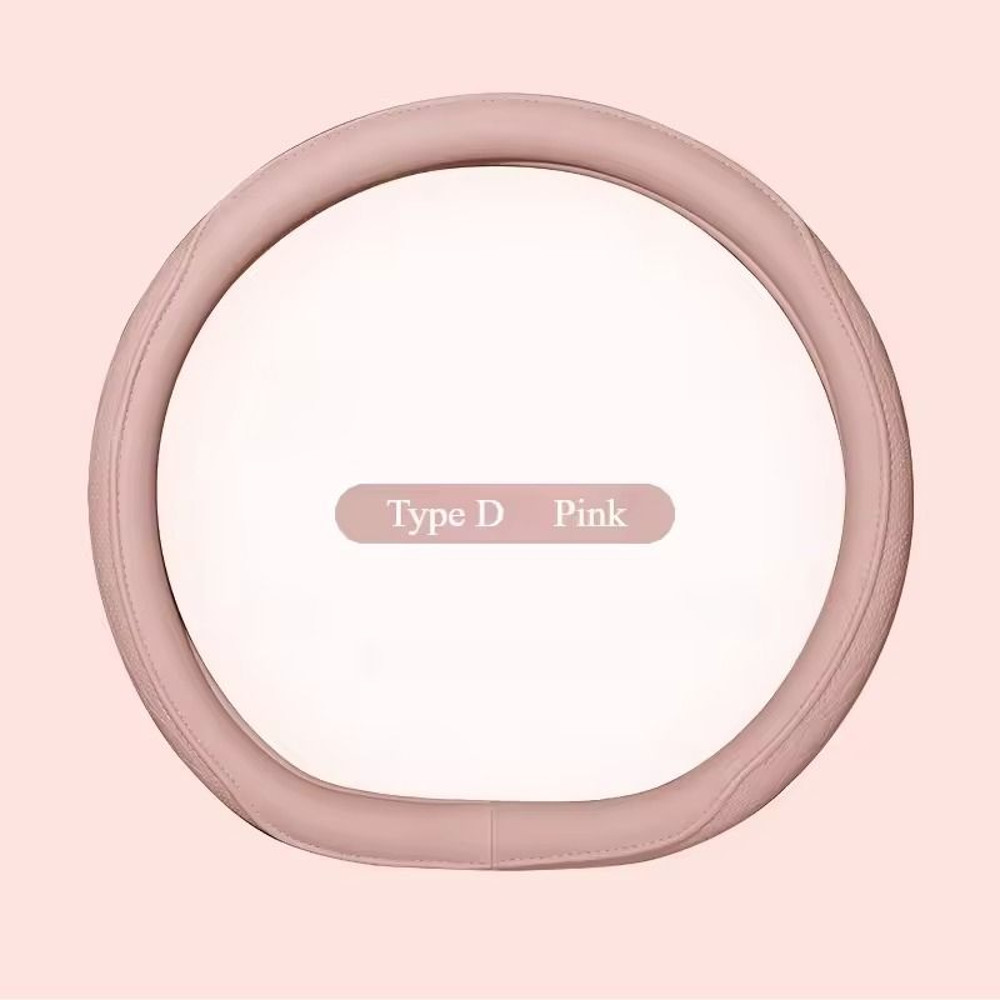 Napa Leather Patchwork Steering Wheel Cover Non Slip Breathable Universal Fit 15 Inch 14