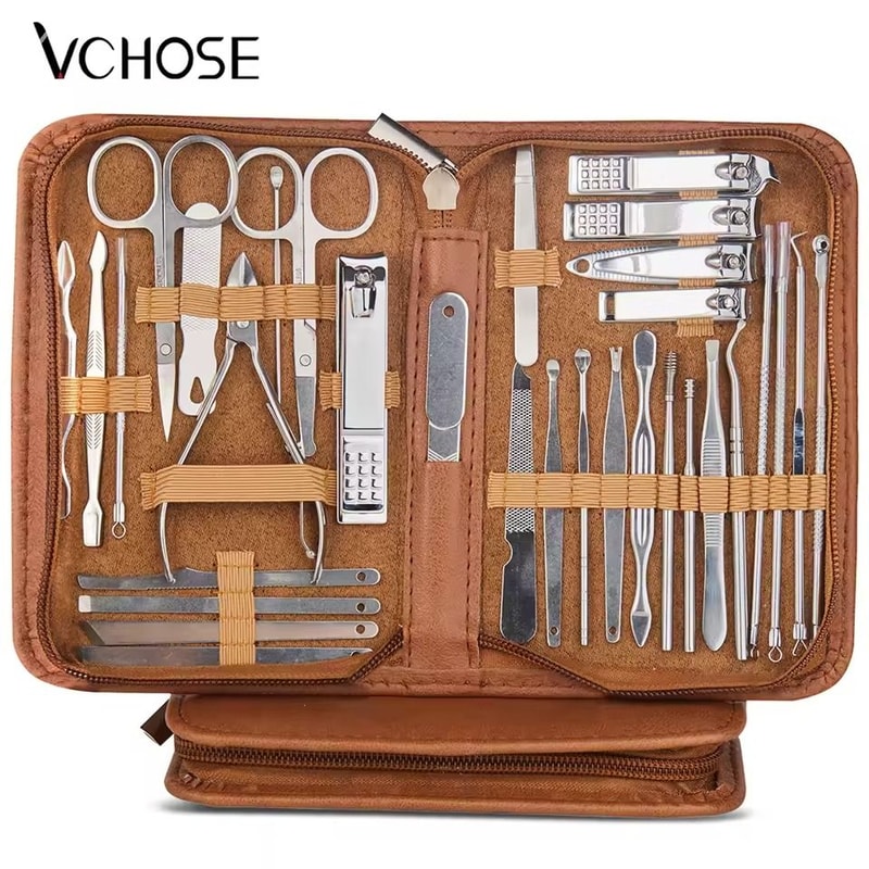 Professional Stainless Steel Manicure And Pedicure Set Grooming Kit With Scissors And Nail Tools 0