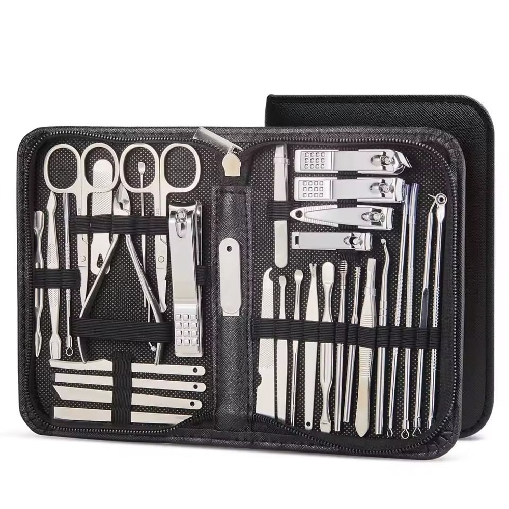 Professional Stainless Steel Manicure And Pedicure Set Grooming Kit With Scissors And Nail Tools 9