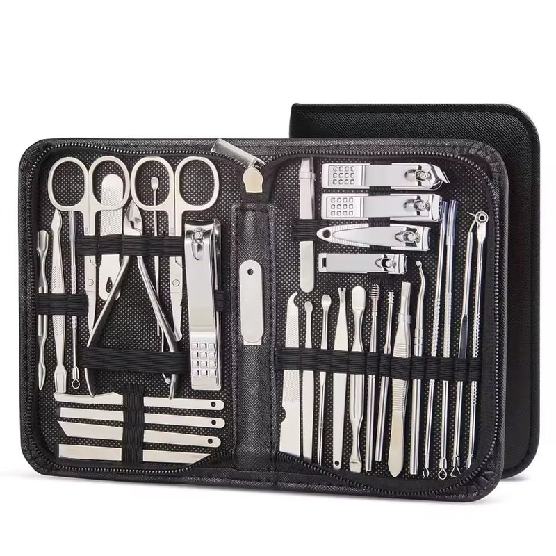 Professional Stainless Steel Manicure And Pedicure Set Grooming Kit With Scissors And Nail Tools 9