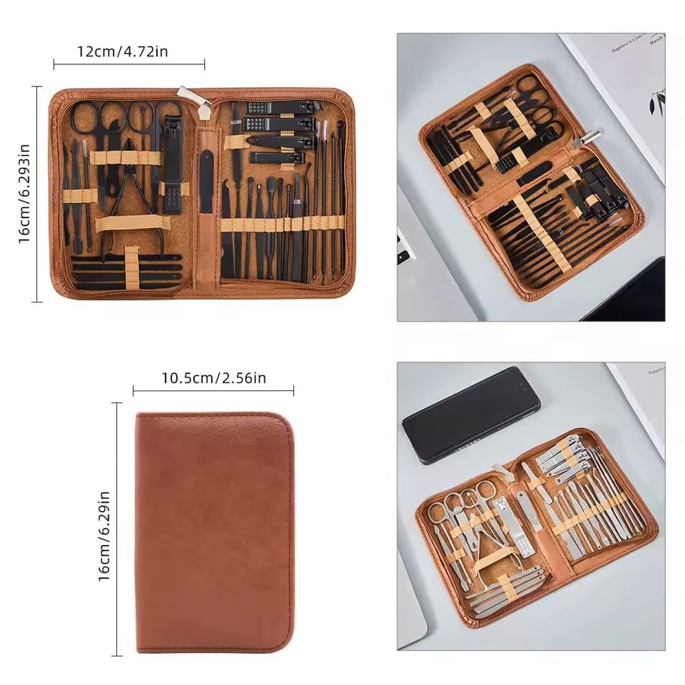 Professional Stainless Steel Manicure And Pedicure Set Grooming Kit With Scissors And Nail Tools 1