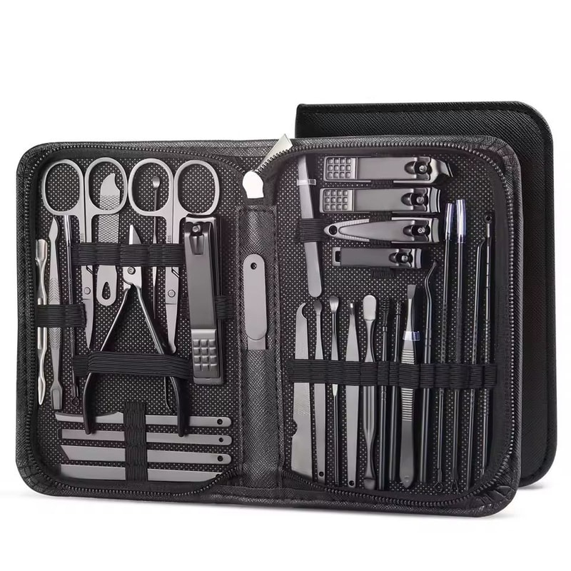 Professional Stainless Steel Manicure And Pedicure Set Grooming Kit With Scissors And Nail Tools 5