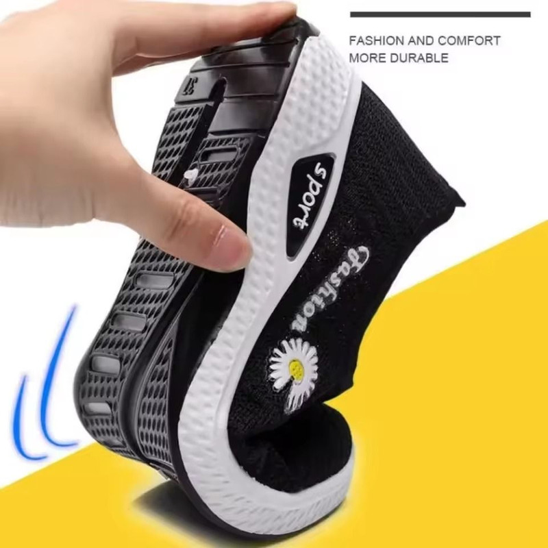 Womens Fashion Mesh Sneakers Lightweight Soft Sole Thick Breathable Casual Shoes 4