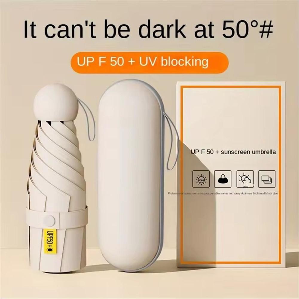 Portable Mini Umbrella With UV Coating And Reinforced Ribs For Sunny And Rainy Days 0