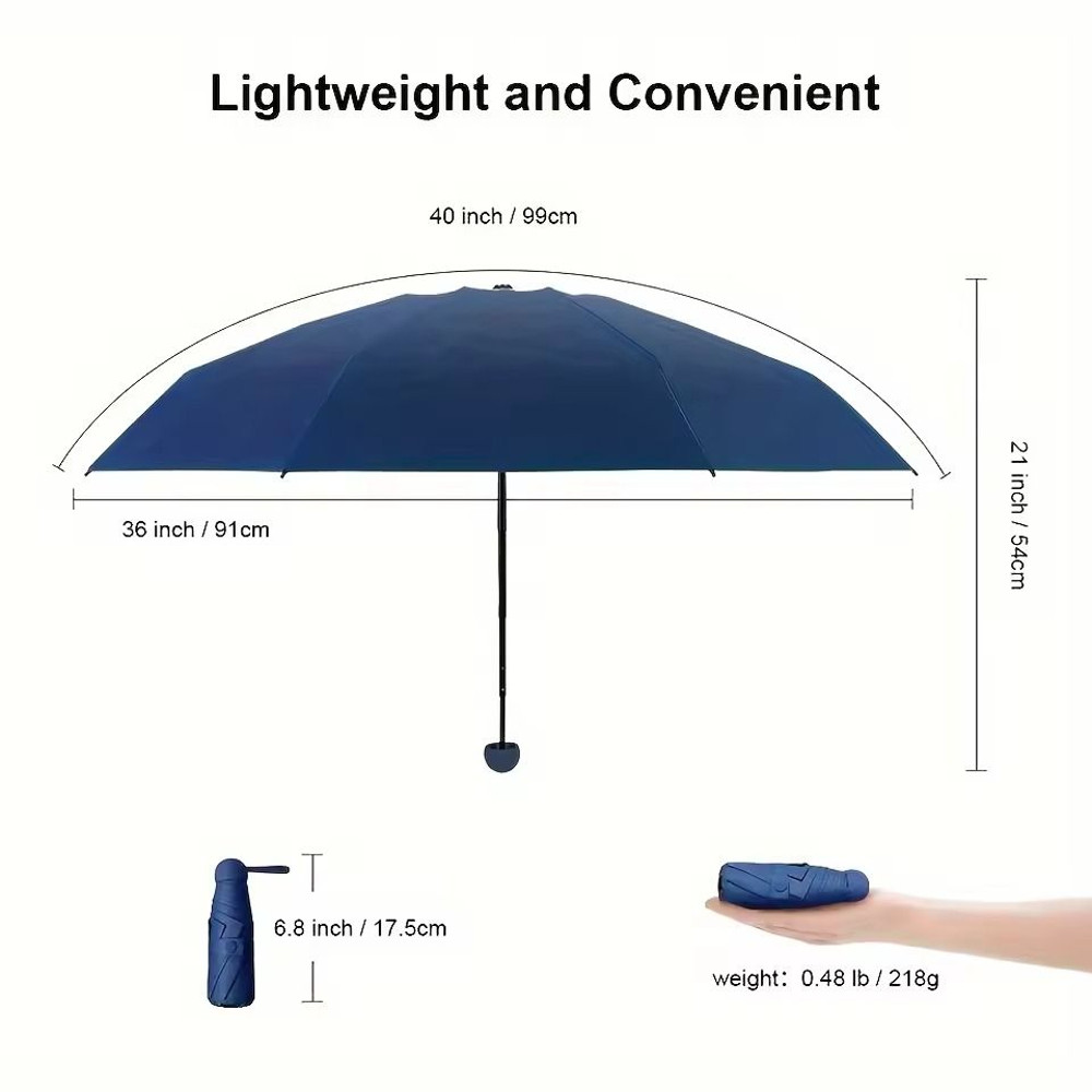Portable Mini Umbrella With UV Coating And Reinforced Ribs For Sunny And Rainy Days 4