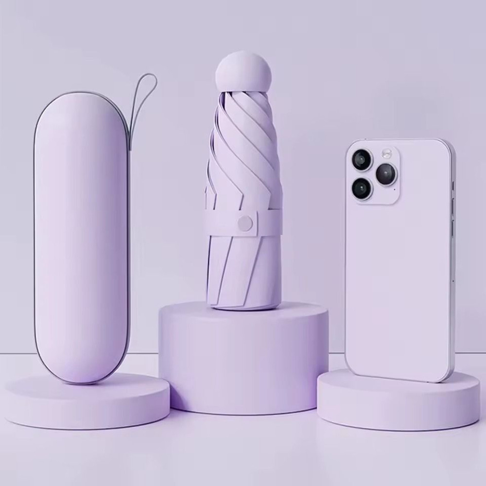 Portable Mini Umbrella With UV Coating And Reinforced Ribs For Sunny And Rainy Days 13