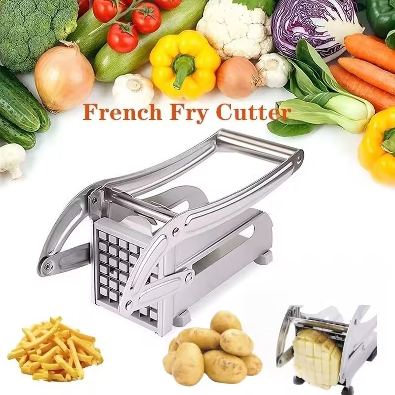 Manual Stainless Steel Vegetable Cutter With Dual Blades For Fast Potato And Fries Cutting 0