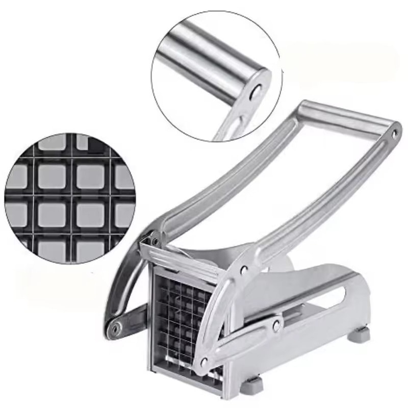Manual Stainless Steel Vegetable Cutter With Dual Blades For Fast Potato And Fries Cutting 4