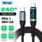 240W Type C To Type C Super Fast Charging Cable With Digital Display For IPhone Samsung Huawei 0