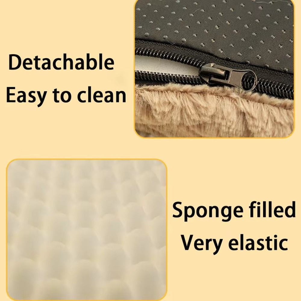 Orthopedic 3D Foam Dog Bed With Removable Faux Fur Cover And Waterproof AntiSlip Base 2