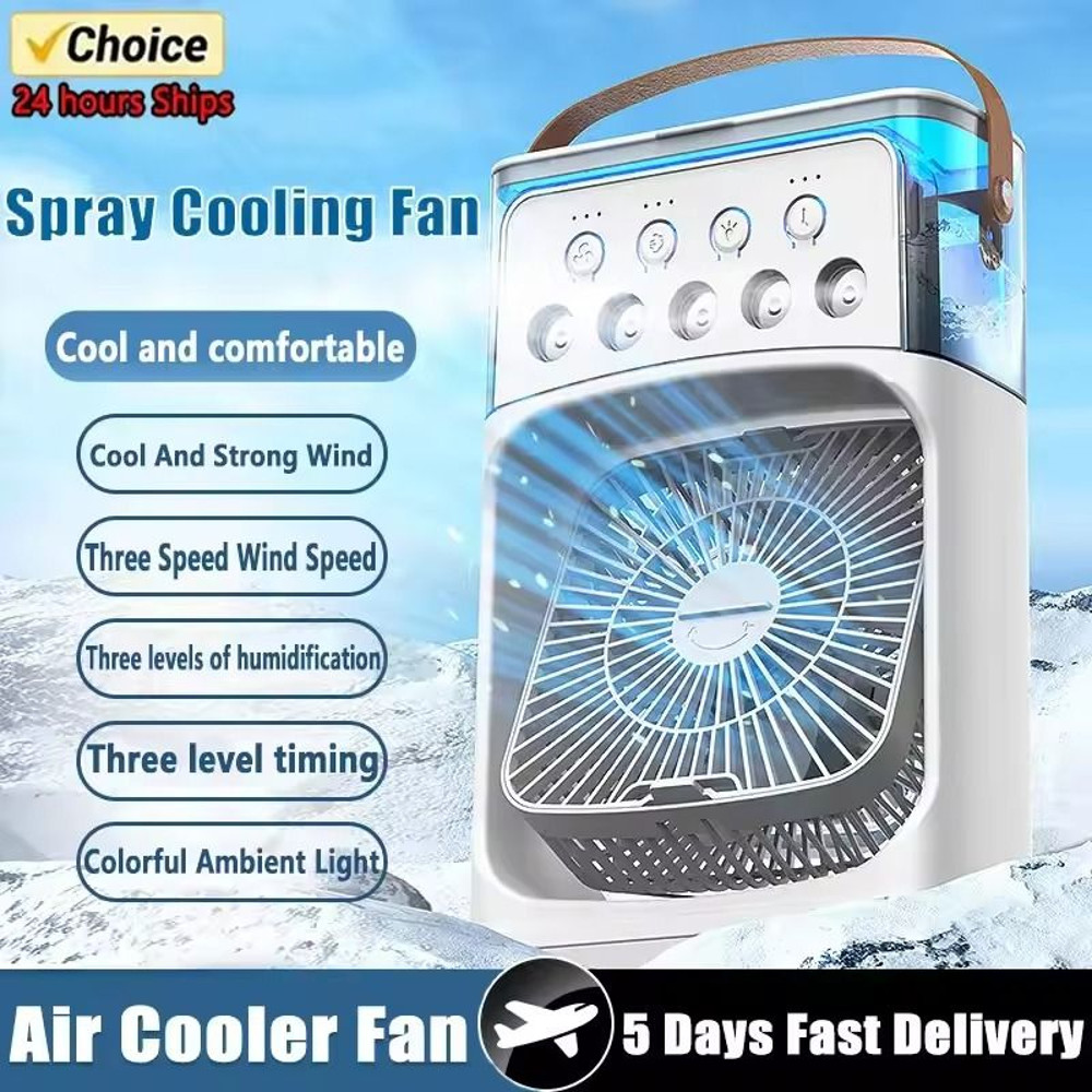 CoolBreeze 3in1 Portable Air Cooler Humidifier Fan With LED Light 0