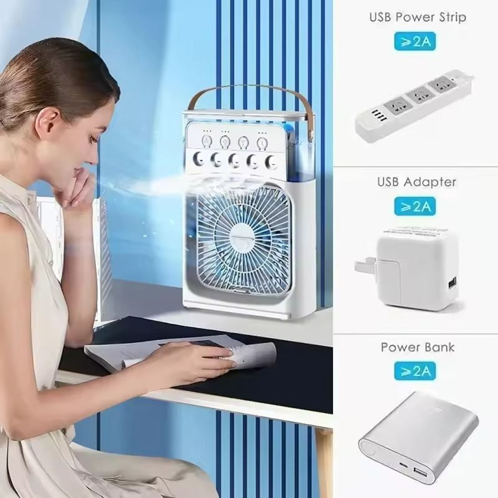 CoolBreeze 3in1 Portable Air Cooler Humidifier Fan With LED Light 2